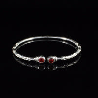 Light Bangle with Synthetic Garnet January Birthstone - Bangle - Caribbijou Island Jewellery