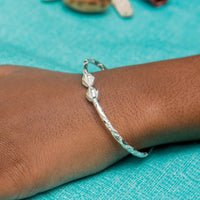 Light Cocoa Pod Bangle with Diamante Pattern - Bangle - Caribbijou Island Jewellery