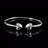 Light Heart Bangle with Diamante Pattern - Bangle - Caribbijou Island Jewellery