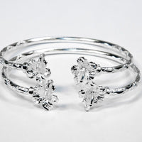 Light Hibiscus Bangle with Diamante Pattern - SOLD INDIVIDUALLY - Bangle - Caribbijou Island Jewellery