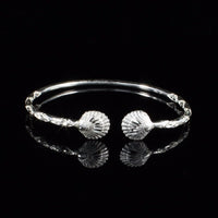 Light Large Clam Bangle with Diamante Pattern - Bangle - Caribbijou Island Jewellery