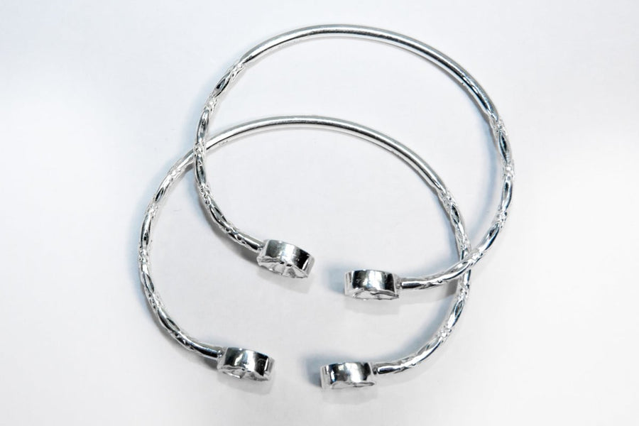 Light Steel Pan Bangle with Diamante Pattern - SOLD INDIVIDUALLY - Bangle - Caribbijou Island Jewellery