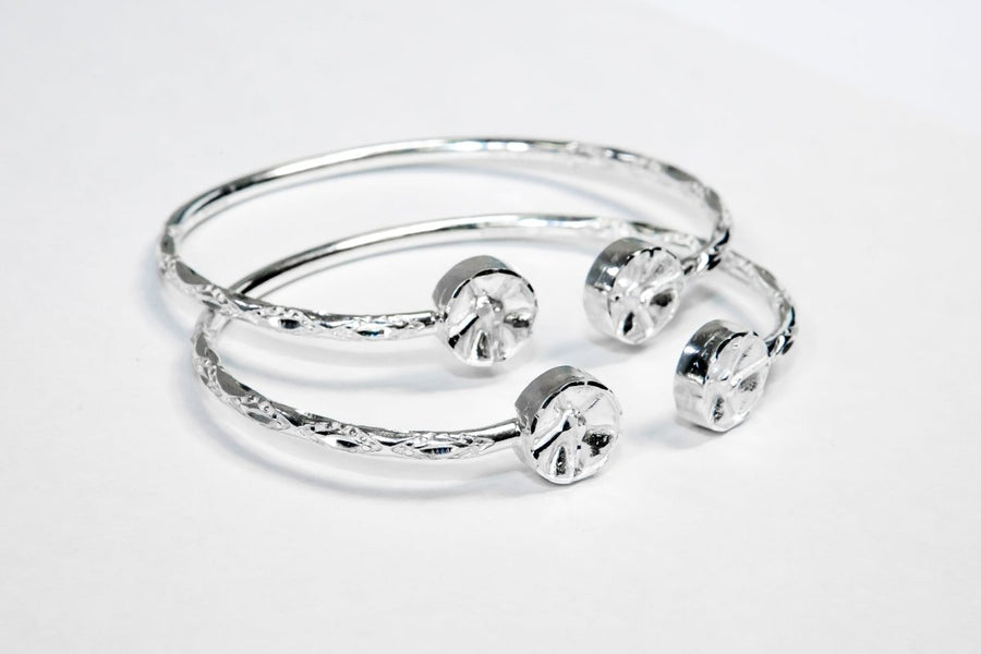 Light Steel Pan Bangle with Diamante Pattern - SOLD INDIVIDUALLY - Bangle - Caribbijou Island Jewellery