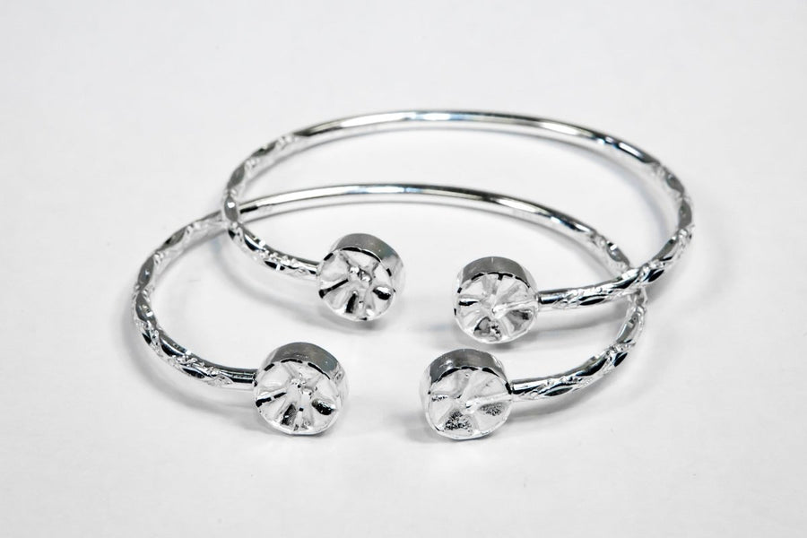 Light Steel Pan Bangle with Diamante Pattern - SOLD INDIVIDUALLY - Bangle - Caribbijou Island Jewellery