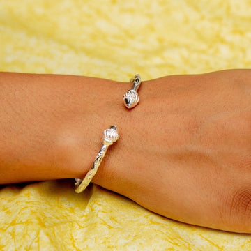 Light Taj Mahal Bangle with Diamante Pattern - Bangle - Caribbijou Island Jewellery