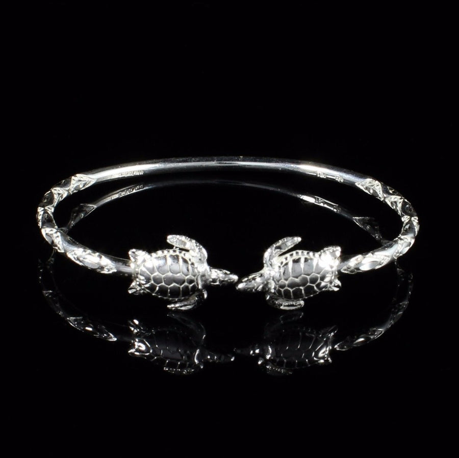 Light Turtle Bangle with Diamante Pattern - Bangle - Caribbijou Island Jewellery