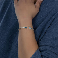 Medium Bangle with Blue Zircon December Birthstone - Bangle - Caribbijou Island Jewellery