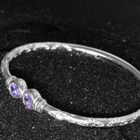 Medium Bangle with Synthetic Alexandrite June Birthstone - Bangle - Caribbijou Island Jewellery