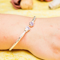 Medium Bangle with Synthetic Alexandrite June Birthstone - Bangle - Caribbijou Island Jewellery