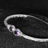 Medium Bangle with Synthetic Amethyst February Birthstone - Bangle - Caribbijou Island Jewellery