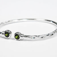 Medium Bangle with Synthetic Emerald May Birthstone - Bangle - Caribbijou Island Jewellery