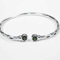 Medium Bangle with Synthetic Emerald May Birthstone - Bangle - Caribbijou Island Jewellery