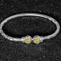 Medium Bangle with Synthetic Peridot August Birthstone - Bangle - Caribbijou Island Jewellery