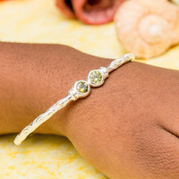 Medium Bangle with Synthetic Peridot August Birthstone - Bangle - Caribbijou Island Jewellery