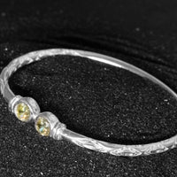 Medium Bangle with Synthetic Peridot August Birthstone - Bangle - Caribbijou Island Jewellery