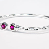 Medium Bangle with Synthetic Ruby July Birthstone - Bangle - Caribbijou Island Jewellery