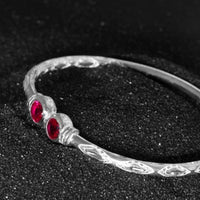 Medium Bangle with Synthetic Ruby July Birthstone - Bangle - Caribbijou Island Jewellery