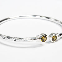 Medium Bangle with Synthetic Yellow Topaz November Birthstone - Bangle - Caribbijou Island Jewellery