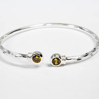 Medium Bangle with Synthetic Yellow Topaz November Birthstone - Bangle - Caribbijou Island Jewellery