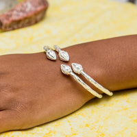 Medium Cocoa Pods Bangle with Diamante Pattern - Bangle - Caribbijou Island Jewellery