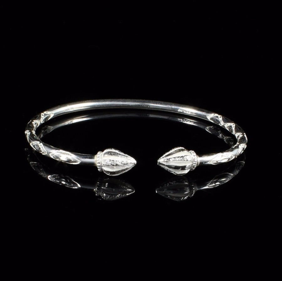 Medium Cocoa Pods Bangle with Diamante Pattern - Bangle - Caribbijou Island Jewellery