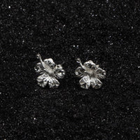 Medium Hibiscus Flower Stopper Stud Earring - Earring - Caribbijou Island Jewellery