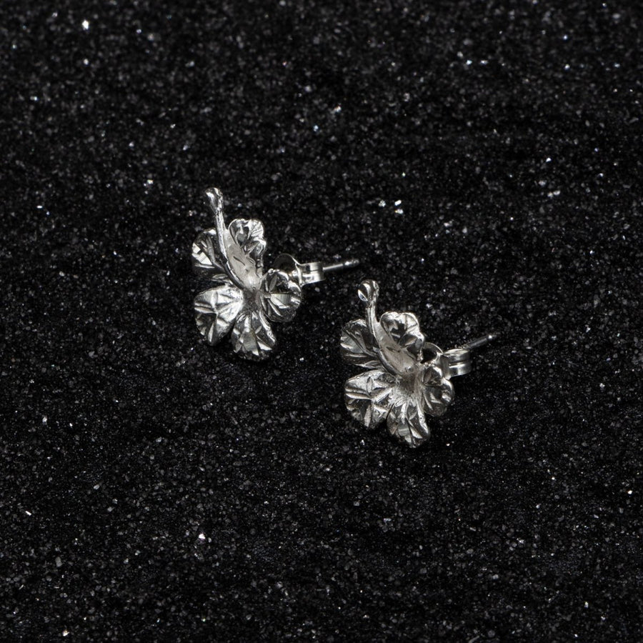 Medium Hibiscus Flower Stopper Stud Earring - Earring - Caribbijou Island Jewellery