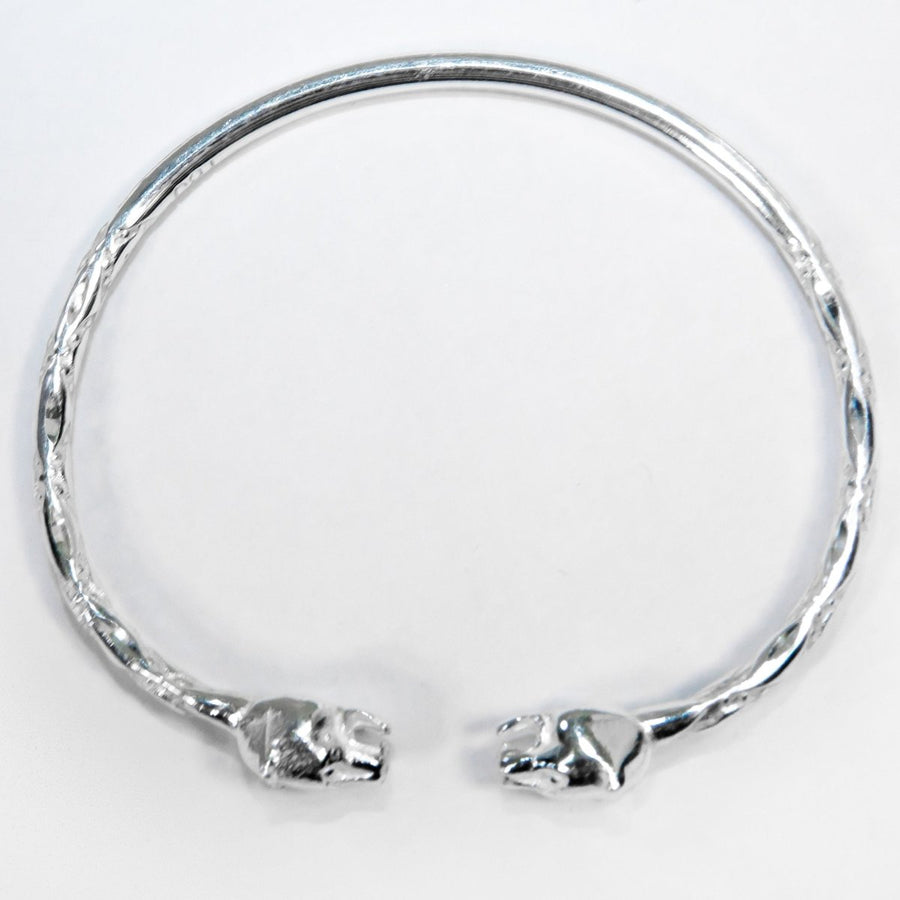 Medium Panther Heads Bangle with Diamante Pattern - Bangle - Caribbijou Island Jewellery