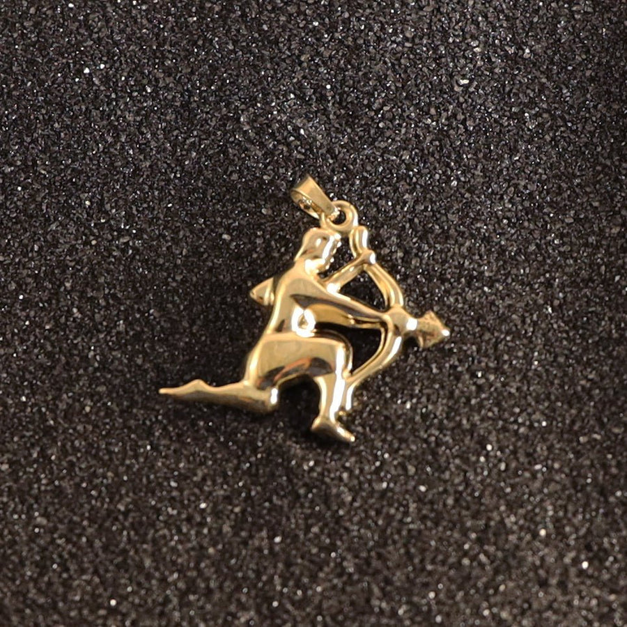 Sagittarius Zodiac Astrology Pendant in 14 KT Yellow Gold - Caribbijou Island Jewellery