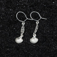 Small Clam with extender Bar Long Earring - Earring - Caribbijou Island Jewellery