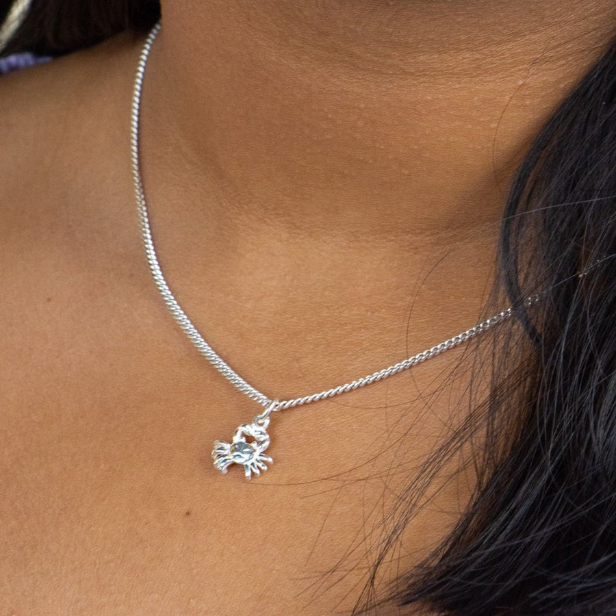 Small Crab Cancer Zodiac Pendant with Chain - Pendent - Caribbijou Island Jewellery