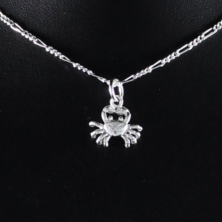 Small Crab Cancer Zodiac Pendant with Chain - Pendent - Caribbijou Island Jewellery