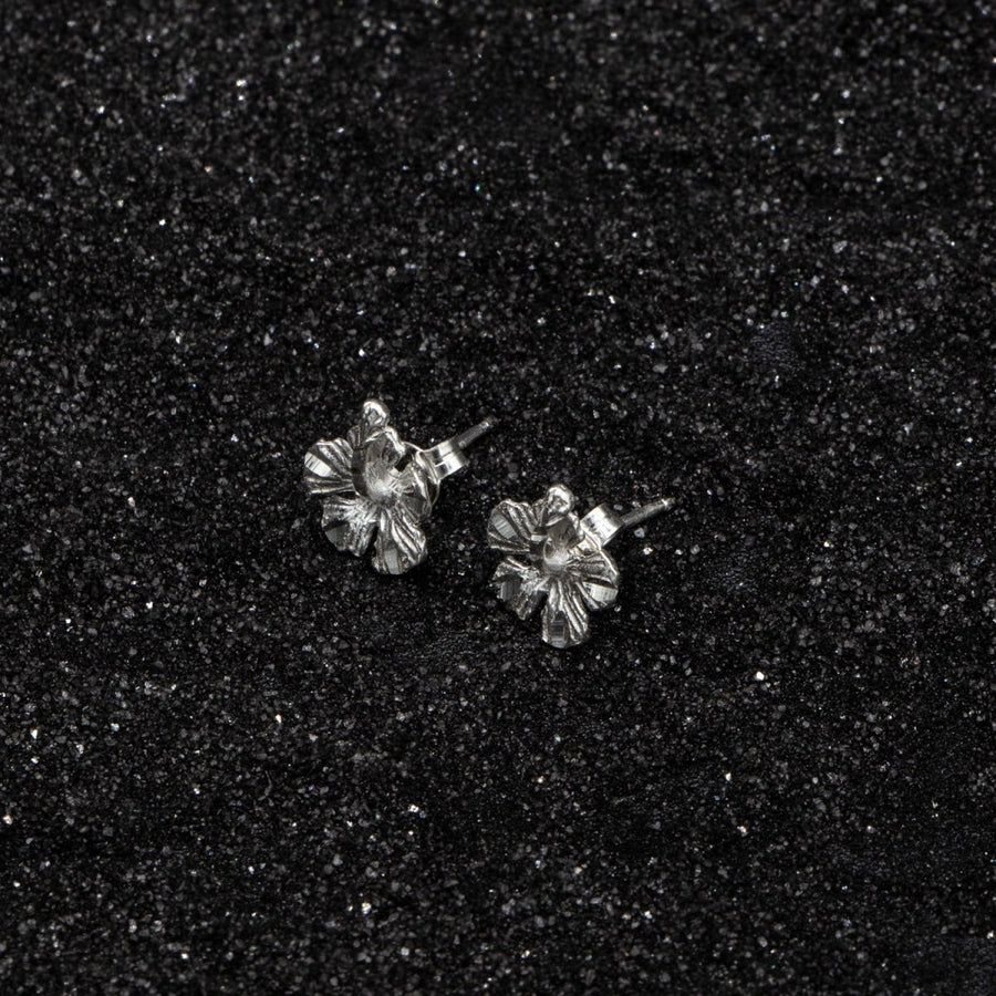 Small Hibiscus Flower Stopper Stud Earring - Earring - Caribbijou Island Jewellery