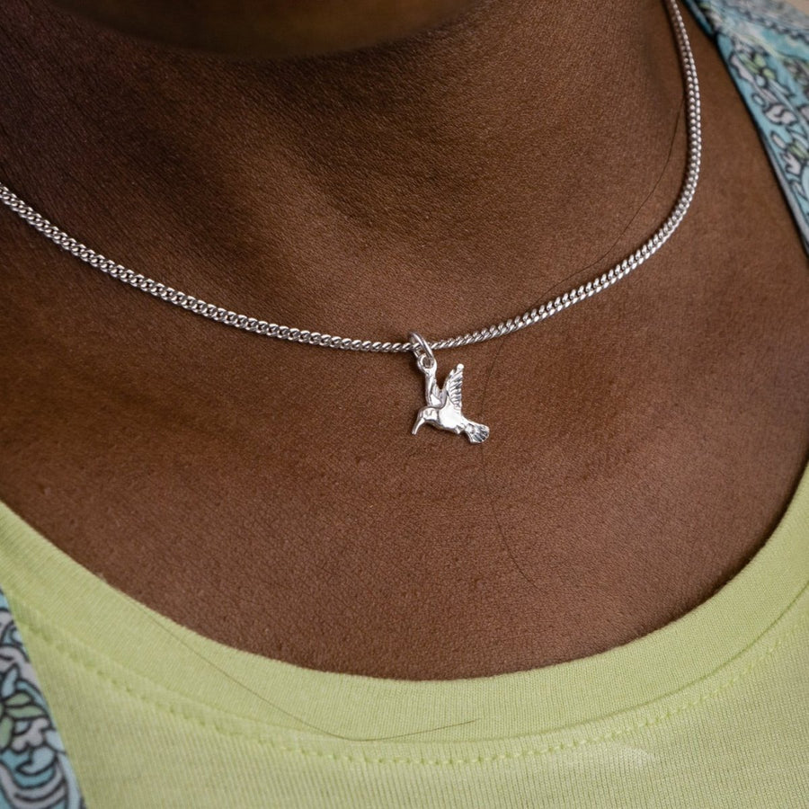 Small Humming Bird Pendant with Chain - Pendent - Caribbijou Island Jewellery