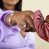 Solid Anthurium Flower Ring - Ring - Caribbijou Island Jewellery