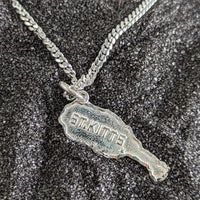 St. Kitts Map Pendant with Chain - Pendent - Caribbijou Island Jewellery