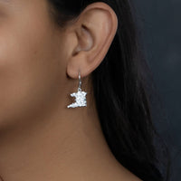 Sterling silver Trinidad Map Earring - Earring - Caribbijou Island Jewellery